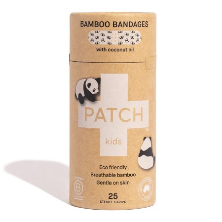 Nutricare USA LLC Adhesive Strip Patch™ Kids 3/4 X 3 Inch Bamboo / Coconut Oil Rectangle Kid Design (Panda) Sterile - Box of 3 - PATCOCT-BX