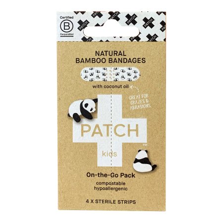 Nutricare USA LLC Adhesive Strip Patch™ Kids On The Go Pack 3/4 X 3 Inch Bamboo / Coconut Oil Rectangle Kid Design (Panda) Sterile - Case of 400 - PATCOOTGCT-CS