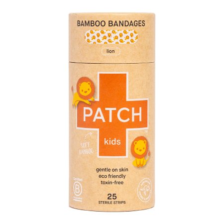 Nutricare USA LLC Adhesive Strip Patch™ Kids 3/4 X 3 Inch Bamboo Rectangle Kid Design (Lion) Sterile - Box of 3 - PATLICT-BX