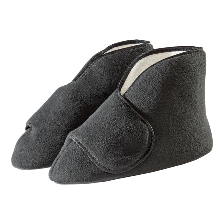 Silverts Adaptive LLC Diabetic Bootie Slippers Silverts® Medium / X-Wide Black Ankle High - Pair - SV10160_SV2_M-PR