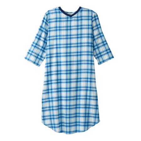 Silverts Adaptive LLC Patient Exam Gown Silverts® 2X-Large Turquoise Plaid Reusable - Each - SV50120_TQUP_2XL-EA