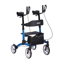 Drive Medical 4 Wheel Rollator drive™ Upright Walker Blue Aluminum Frame - Each - UPWKRBL10-EA
