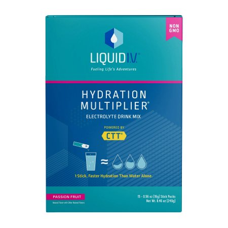 Emerson Healthcare Oral Electrolyte Solution Liquid I.V.® Hydration Multiplier® Passion Fruit Flavor 0.56 oz. Electrolyte - Case of 72 - LVM-6002-CS