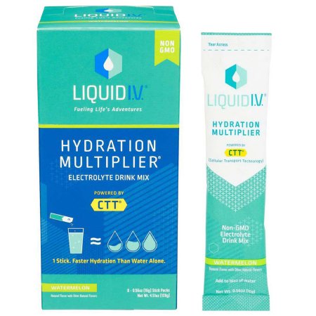 Emerson Healthcare Oral Electrolyte Solution Liquid I.V.® Hydration Multiplier® Watermelon Flavor 0.56 oz. Electrolyte - Case of 72 - LVM-6012-CS