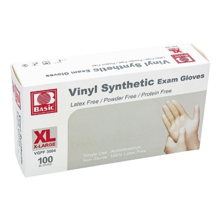 Concentric Health Alliance Exam Glove Basic® X-Large NonSterile Vinyl Standard Cuff Length Smooth White Not Rated - Box of 1 - 09112876762-BX