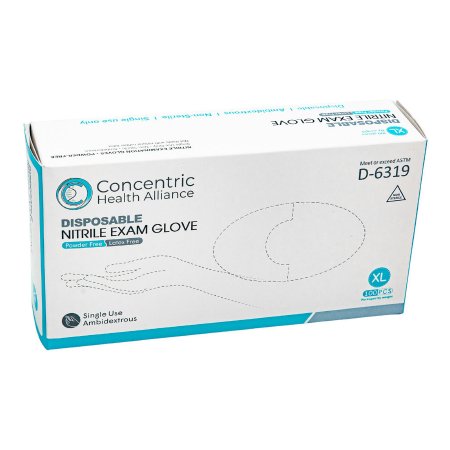 Concentric Health Alliance Exam Glove Concentric X-Large NonSterile Nitrile Standard Cuff Length Blue Not Rated - Box of 1 - 09112876778-BX