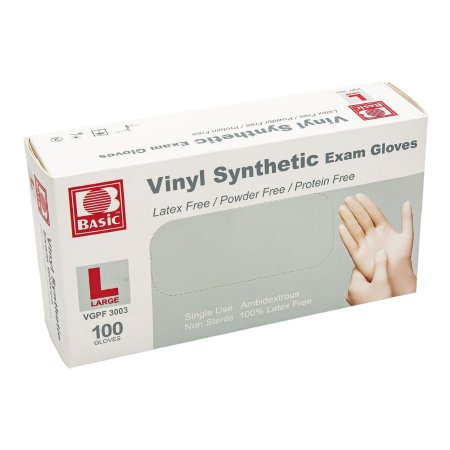 Concentric Health Alliance Exam Glove Basic® Large NonSterile Vinyl Standard Cuff Length Smooth White Not Rated - Box of 1 - 09112876761-BX