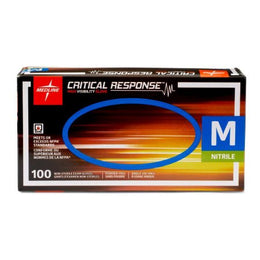 Medline Exam Glove Medline Critical Response Medium NonSterile Nitrile Standard Cuff Length Fully Textured Orange Chemo Tested / Fentanyl Tested - Case of 1000 - CR911M-CS