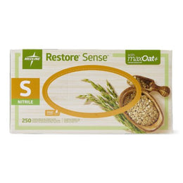 Medline Exam Glove Restore® Touch Small NonSterile Nitrile Standard Cuff Length Textured Fingertips Green Chemo Tested - Case of 2500 - OAT4584-CS