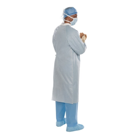 O&M Halyard Inc Surgical Gown Aero Chrome 2X-Large Blue NonSterile AAMI Level 4 Disposable - Case of 32 - 44666NS-CS