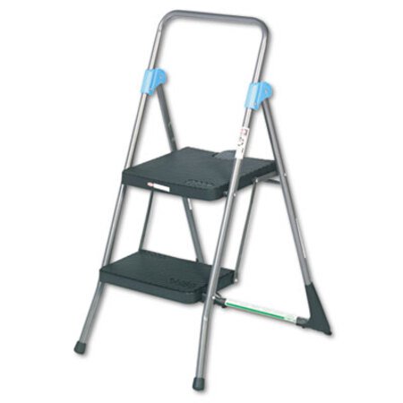 Cosco® Commercial 2-Step Folding Stool, 300 lb Capacity, 20.5 x 24.75 x 39.5, Gray - Each - CSC-11829GGB-EA