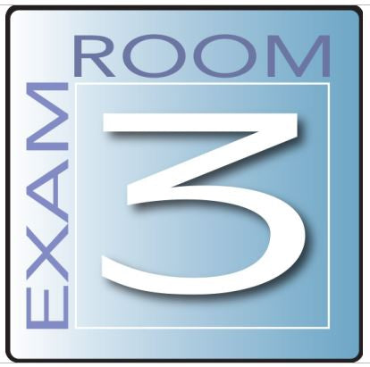 Clinton Industries Door Sign Exam Room Clinton Industries Exam Room 3 - Each - EX3-B-EA