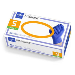 Medline Exam Glove FitGuard™ Small NonSterile Nitrile Standard Cuff Length Textured Fingertips Blue Chemo Tested - Case of 2500 - FG2501-CS