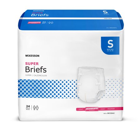 McKesson Unisex Adult Incontinence Brief McKesson Small Disposable Moderate Absorbency - Bag of 24 - BR30642-BG