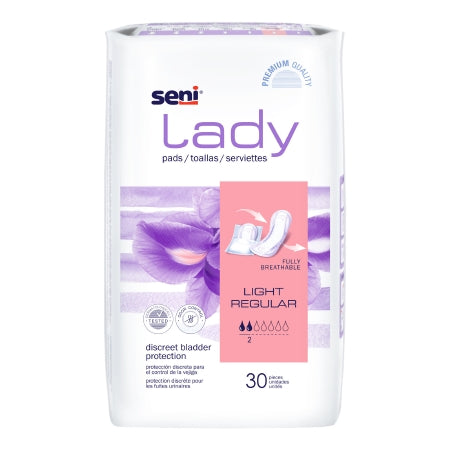 TZMO USA Inc Bladder Control Pad Seni® Lady Light 8.9 Inch Length Light Absorbency Superabsorbant Core One Size Fits Most - Case of 180 - S-2P30-PS1-CS
