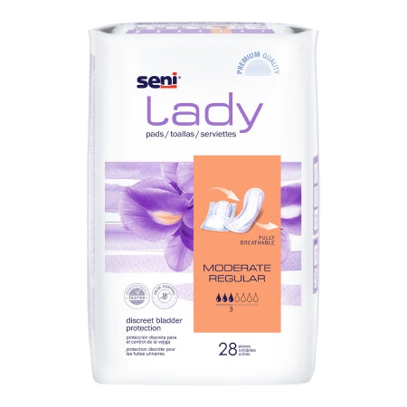 TZMO USA Inc Bladder Control Pad Seni® Lady Moderate 10 Inch Length Moderate Absorbency Superabsorbant Core One Size Fits Most - Pack of 28 - S-3P28-PS1-PK