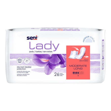 TZMO USA Inc Bladder Control Pad Seni® Lady Moderate 11 Inch Length Moderate Absorbency Superabsorbant Core One Size Fits Most - Pack of 26 - S-4P26-PS1-PK