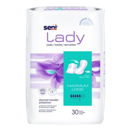 TZMO USA Inc Bladder Control Pad Seni® Lady Maximum 11 Inch Length Moderate Absorbency Superabsorbant Core One Size Fits Most - Pack of 30 - S-5P30-PS1-PK