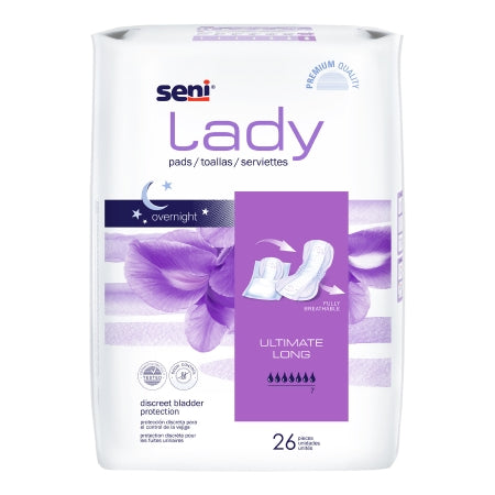 TZMO USA Inc Bladder Control Pad Seni® Lady Ultimate 16-1/2 Inch Length Heavy Absorbency Superabsorbant Core One Size Fits Most - Case of 208 - S-7P26-PS1-CS