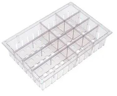 Solaire Medical Storage Basket with Dividers Inner Space For Roam Carts or Evolve Cabinets with FlexCell Interiors - Each - SBD6-EA