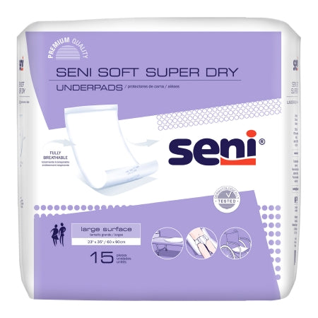 TZMO USA Inc Disposable Underpad Seni® Soft Super Dry 23 X 35 Inch Cellulose Pulp / Super Absorbent Polymer Light Absorbency - Case of 60 - S-0315-UD1-CS