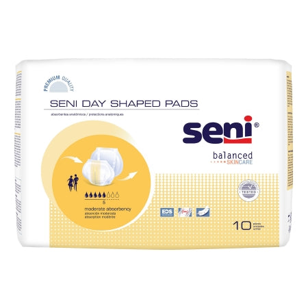 TZMO USA Inc Incontinence Liner Seni® Shaped Day Pads 25 Inch Length Moderate Absorbency Superabsorbant Core One Size Fits Most - Case of 60 - S-UN10-PS1-CS