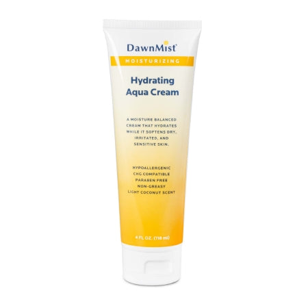 Dukal Hand and Body Moisturizer DawnMist® Hydrating Aqua Cream 4 oz. Tube Coconut Scent Cream CHG Compatible - Case of 12 - PHC04-CS