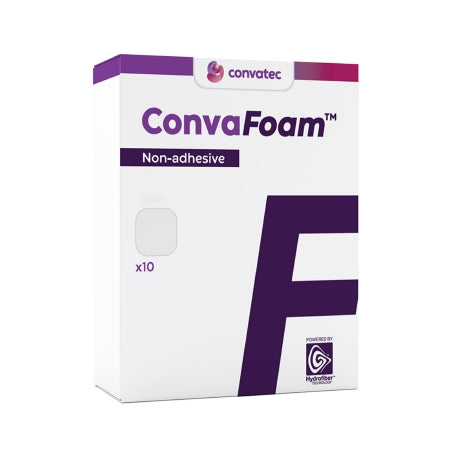 ConvaTec Foam Dressing ConvaFoam™ Non-Adhesive 4 X 4 Inch Without Border Film Backing Nonadhesive Square Sterile - Box of 10 - 423355-BX