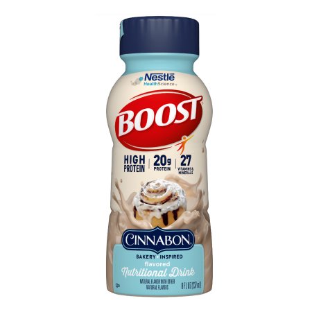 Nestle Clinical Nutritional Oral Supplement Boost® High Protein Cinnabon Flavor Liquid 8 oz. Bottle - Case of 24 - 00041679530641-CS