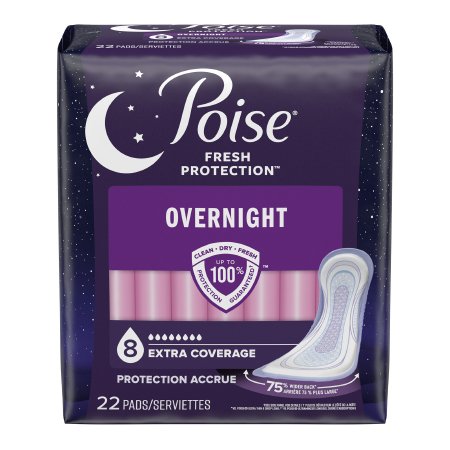 Kimberly Clark Bladder Control Pad Poise® Fresh Protection™ 5.3 Inch Length Heavy Absorbency Sodium Polyacrylate Core One Size Fits Most - Case of 44 - 54943-CS