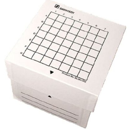 Fisher Scientific Cryo Storage Box 5-1/8 X 6 X 6 Inch White Cardboard 49 Tube Capacity - Pack of 9 - NC9442221-PK