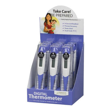 Veridian Healthcare LLC Digital Thermometer Display Kit Veridian Oral / Rectal / Axillary Probe Handheld - Pack of 96 - 08-359-9-PK