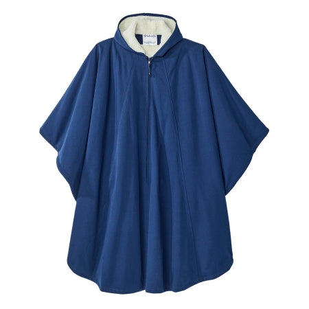 Silverts Adaptive LLC Wheelchair Cape with Hood Silverts® Navy Blue One Size Fits Most Front Opening Zipper Closure Unisex - Each - SV27000_NAV_OS-EA