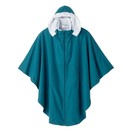 Silverts Adaptive LLC Wheelchair Cape with Hood Silverts® Caribbean Blue One Size Fits Most Front Opening Zipper Closure Unisex - Each - SV27020_CAR_OS-EA