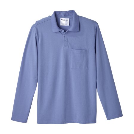 Silverts Adaptive LLC Adaptive Polo Shirt Silverts® 2X-Large Ceil Blue 1 Pocket Long Sleeve Male - Each - SV50780_CIE_2XL-EA