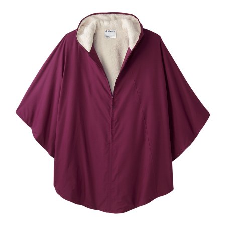 Silverts Adaptive LLC Wheelchair Cape with Hood Silverts® Wine One Size Fits Most Front Opening Zipper Closure Unisex - Each - SV27000_WIN_OS-EA