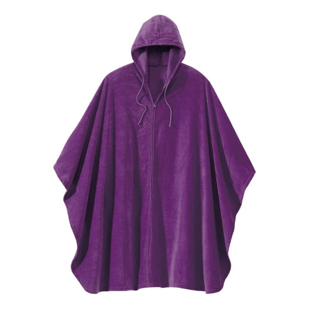 Silverts Adaptive LLC Wheelchair Cape with Hood Silverts® Eggplant One Size Fits Most Front Opening Zipper Closure Unisex - Each - SV27100_EGG_OS-EA