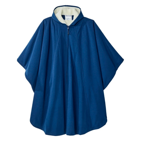 Silverts Adaptive LLC Wheelchair Cape with Hood Silverts® Navy Blue One Size Fits Most Front Opening Zipper Closure Unisex - Each - SV27020_NAVY_OS-EA