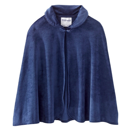 Silverts Adaptive LLC Bed Jacket Cape Silverts® Navy One Size Fits Most Front Opening Button Closure Female - Each - SV30290_NAV_OS-EA