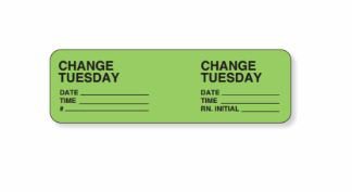 Precision Dynamics Pre-Printed Label pdc Advisory Label Green Quality Control Label Change Tuesday date_tiem_int_ Black Advisory Label 7/8 X 7/8 Inch - Roll of 1000 - 59704489-RL