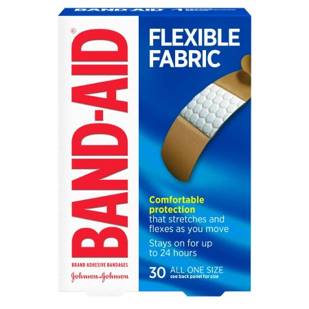 J & J Sales Adhesive Strip Band-Aid® Flexible Fabric 3/4 X 3 Inch Fabric Rectangle Tan Sterile - Box of 30 - 08137004431-BX
