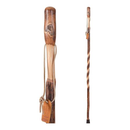 Mabis Healthcare Walking Stick Brazos™ Twisted Wood 58 Inch Height Hickory - Each - 602-3000-1282-EA
