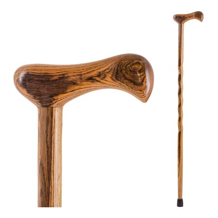 Mabis Healthcare Round Handle Cane Brazos™ Twisted Wood 37 Inch Height Bocote - Each - 502-3000-0164-EA