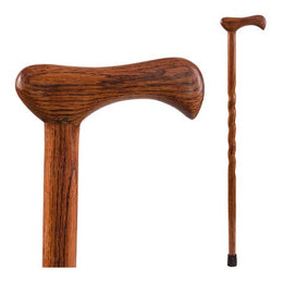 Mabis Healthcare Round Handle Cane Brazos™ Twisted Wood 37 Inch Height Red Oak - Each - 502-3000-0174-EA