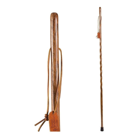 Mabis Healthcare Walking Stick Brazos™ Twisted Backpacker Wood 55 Inch Height Brown Oak - Each - 602-3000-1011-EA