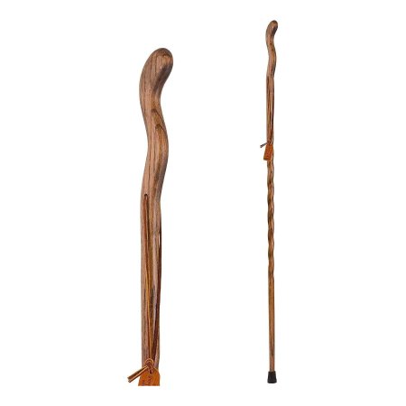 Mabis Healthcare Walking Stick Brazos™ Twisted Fitness Walker Wood 55 Inch Height Brown - Each - 602-3000-1090-EA