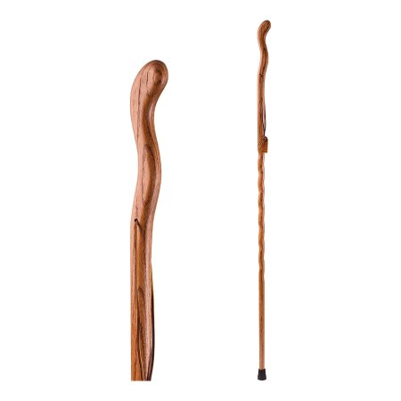 Mabis Healthcare Walking Stick Brazos™ Twisted Fitness Walker Wood 55 Inch Height Tan - Each - 602-3000-1092-EA