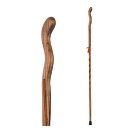 Mabis Healthcare Walking Stick Brazos™ Twisted Fitness Walker Wood 58 Inch Height Brown - Each - 602-3000-1093-EA
