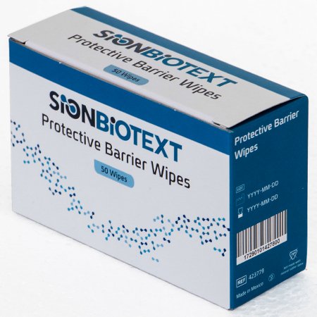ConvaTec Skin Barrier Wipe SionBiotext Isopropyl Alcohol, Water, SD Ethanol -40, Vinyl Caprolactam/VP/Dimethylaminoethyl Methacrylate Copolymer Individual Packet NonSterile - Box of 50 - 423779-BX