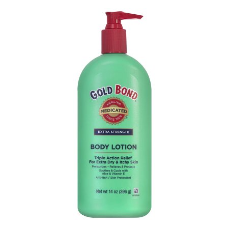Sanofi Hand and Body Moisturizer Gold Bond® Extra Strength Medicated 14 oz. Pump Bottle Scented Lotion - Each - 04116706412-EA
